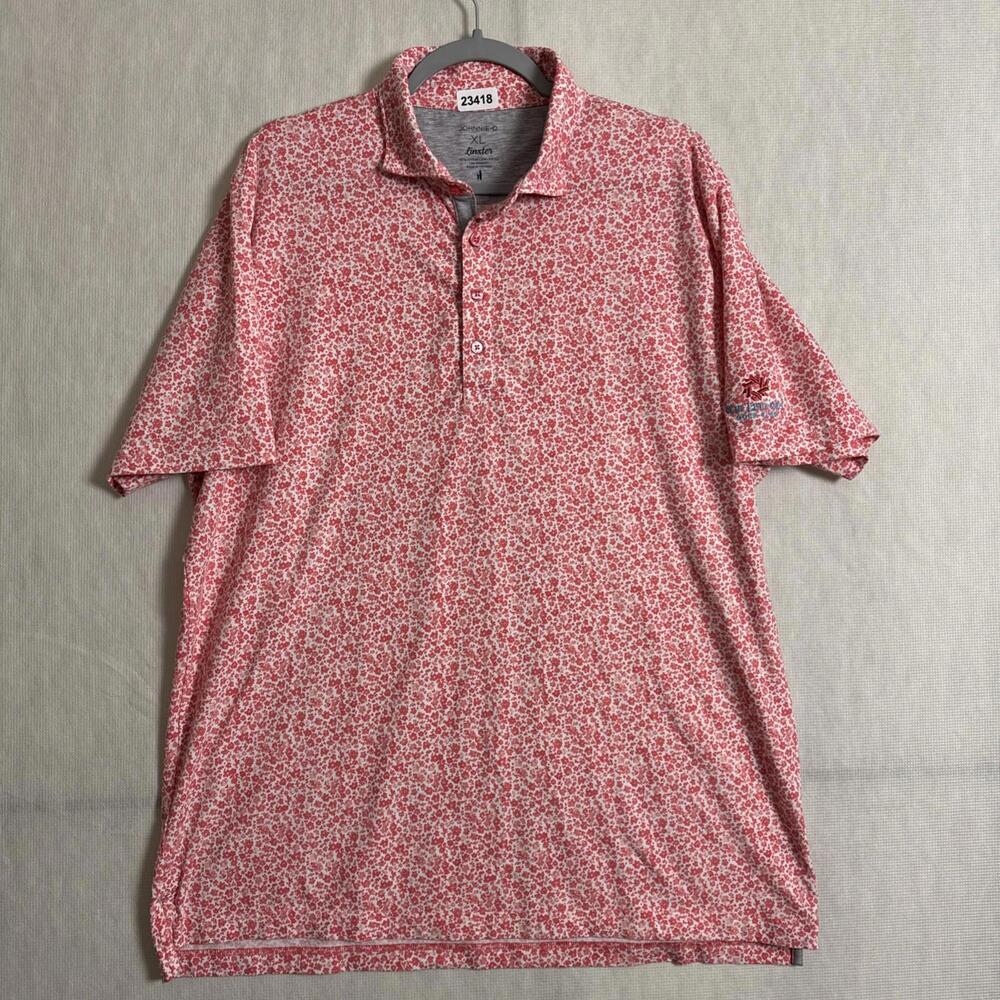 Johnnie-O Men's XL Short Sleeve Linxter Floral Print Performance Polo Shirt